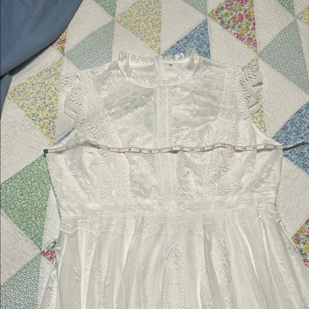NEW- SHEIN White Lace Wedding/ Rehearsal/ Reception Dress - Picture 12 of 16